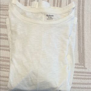 Madewell White Slub Crewneck Tee